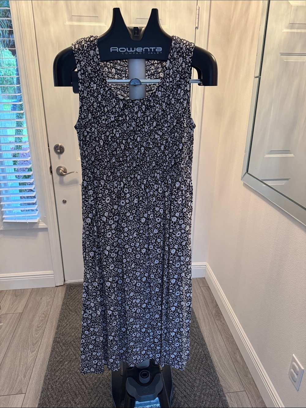 Croft and Barrow Black and White Floral Tank Maxi Dress